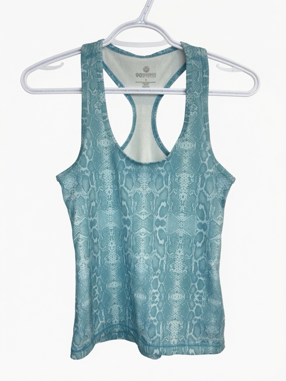 90 Degree by Reflex Women’s Small Teal Printed Summer Racerback Tank